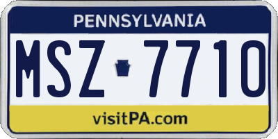 PA license plate MSZ7710