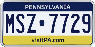 PA license plate MSZ7729