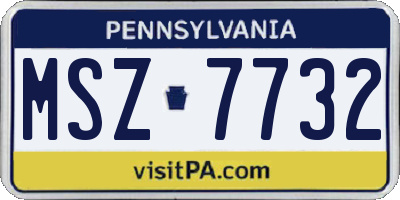 PA license plate MSZ7732