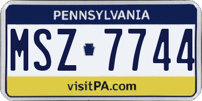 PA license plate MSZ7744