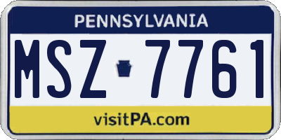 PA license plate MSZ7761