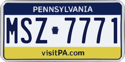 PA license plate MSZ7771