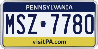 PA license plate MSZ7780