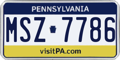 PA license plate MSZ7786
