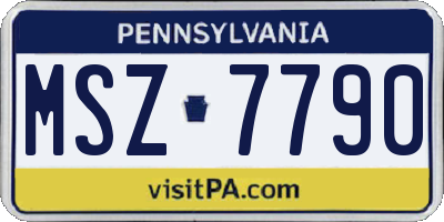 PA license plate MSZ7790