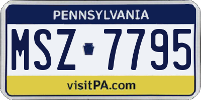PA license plate MSZ7795