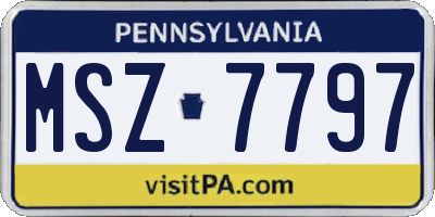 PA license plate MSZ7797