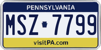 PA license plate MSZ7799