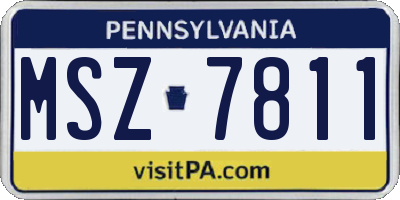 PA license plate MSZ7811