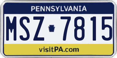 PA license plate MSZ7815