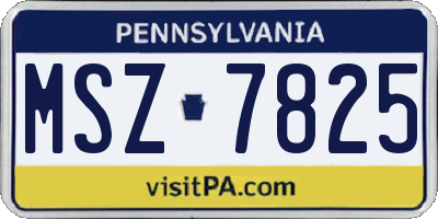 PA license plate MSZ7825