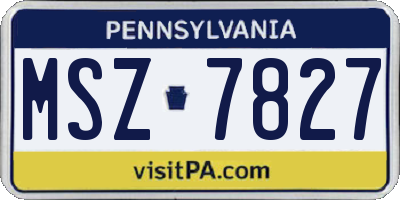 PA license plate MSZ7827