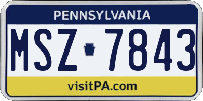 PA license plate MSZ7843