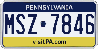 PA license plate MSZ7846