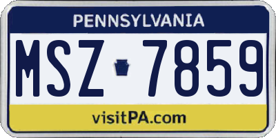 PA license plate MSZ7859