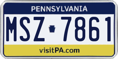PA license plate MSZ7861