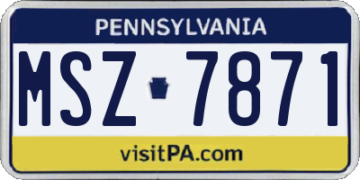 PA license plate MSZ7871