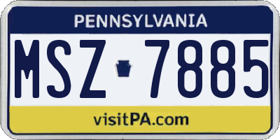 PA license plate MSZ7885