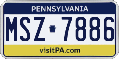 PA license plate MSZ7886