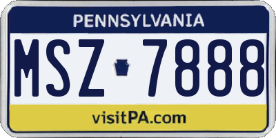 PA license plate MSZ7888