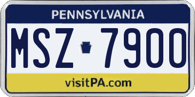 PA license plate MSZ7900