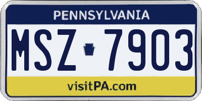 PA license plate MSZ7903