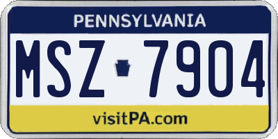 PA license plate MSZ7904