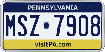 PA license plate MSZ7908