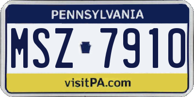 PA license plate MSZ7910