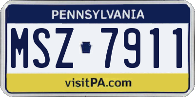 PA license plate MSZ7911