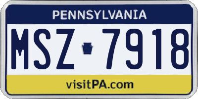 PA license plate MSZ7918