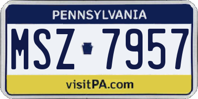 PA license plate MSZ7957