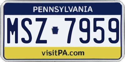 PA license plate MSZ7959