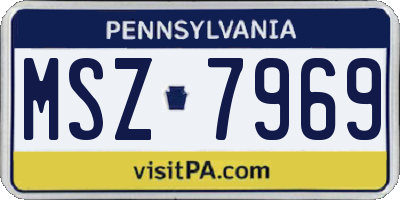 PA license plate MSZ7969