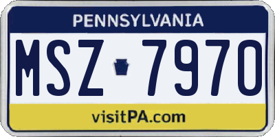 PA license plate MSZ7970