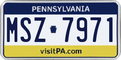 PA license plate MSZ7971