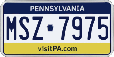PA license plate MSZ7975