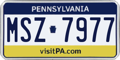 PA license plate MSZ7977