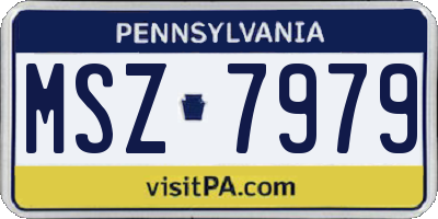 PA license plate MSZ7979