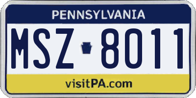 PA license plate MSZ8011