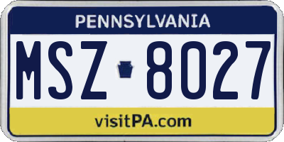 PA license plate MSZ8027