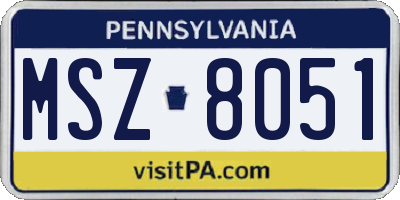 PA license plate MSZ8051