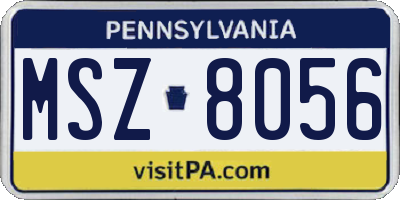 PA license plate MSZ8056