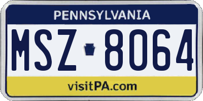 PA license plate MSZ8064