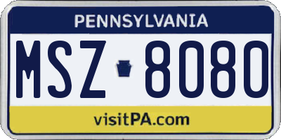 PA license plate MSZ8080