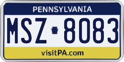 PA license plate MSZ8083