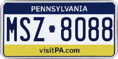 PA license plate MSZ8088