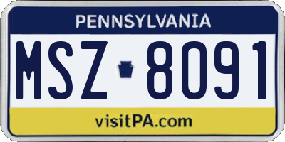 PA license plate MSZ8091