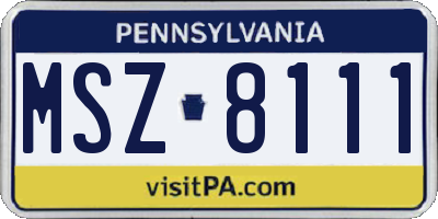 PA license plate MSZ8111