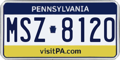 PA license plate MSZ8120